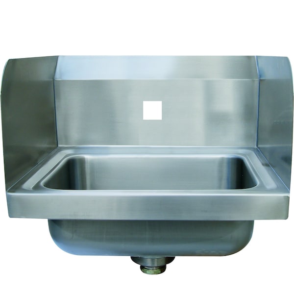 Special Value Hand Sink w/7-3/4 in. side splashes wall model 14 in. wide